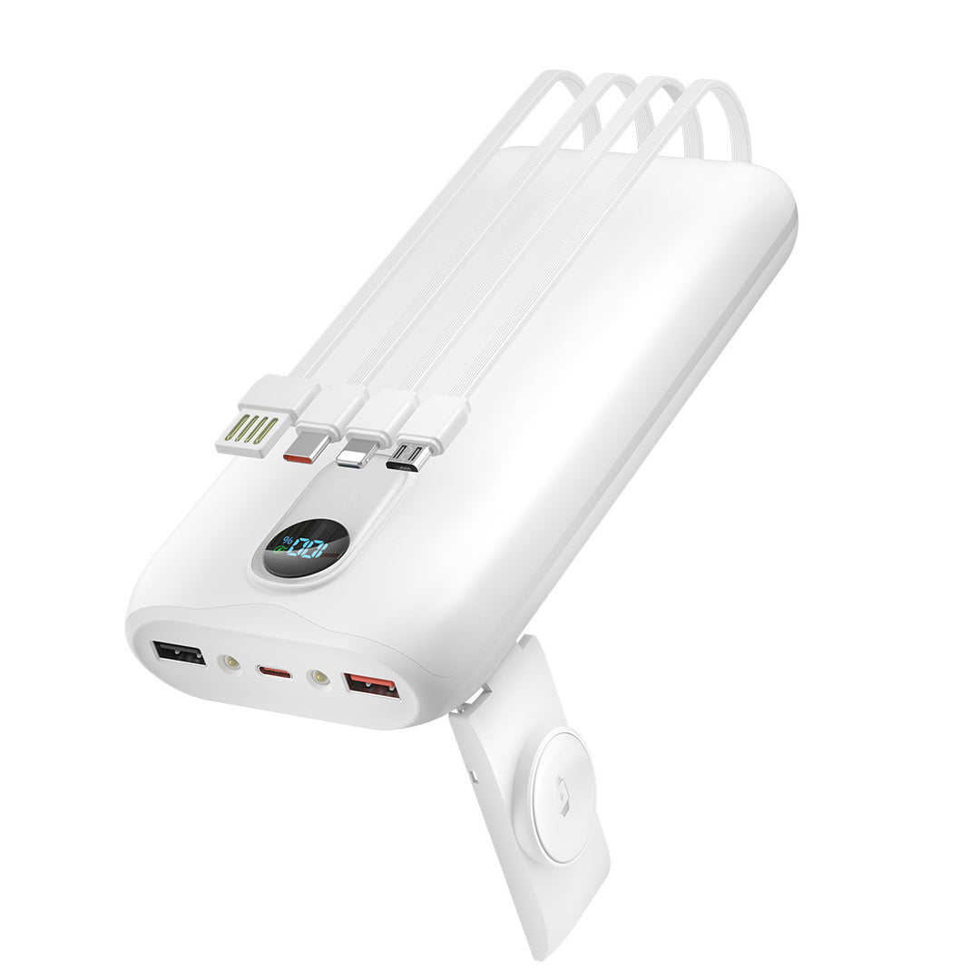 Portable power bank with integrated charging cables and LCD screen Kalsten