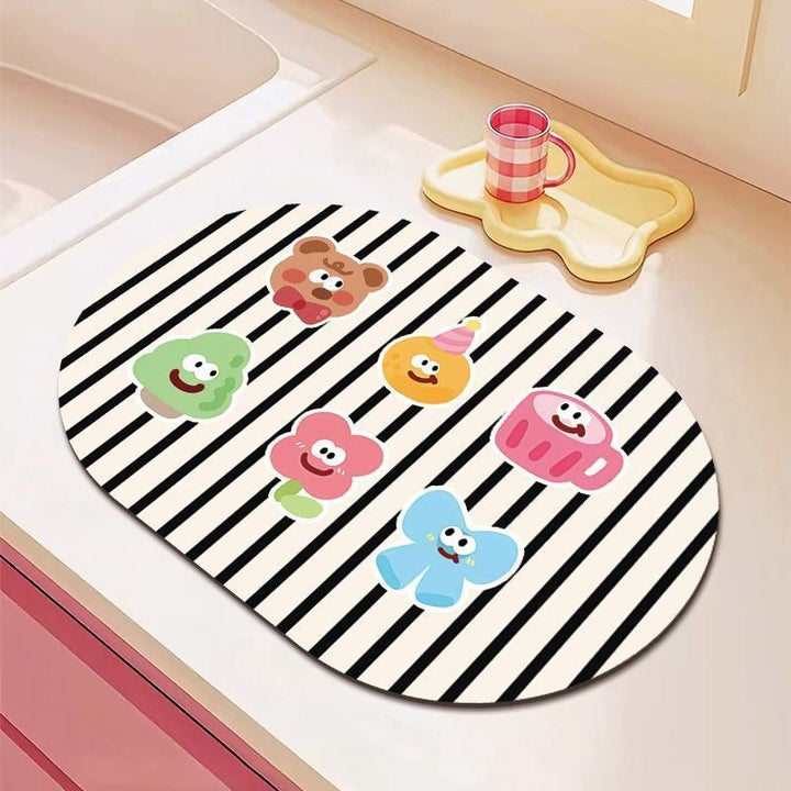 Cartoon Bear-Themed Kitchen Mat
