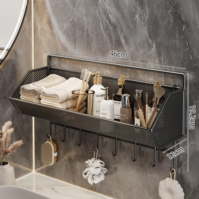 Wall-Mounted Mesh Bathroom Organizer Shelf