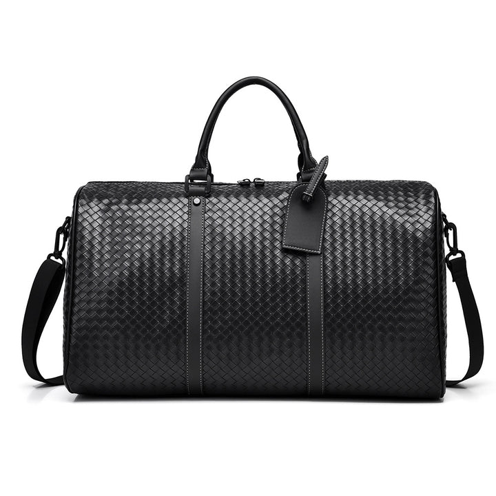 Woven Leather Weekend Travel Duffle Bag Kalsten