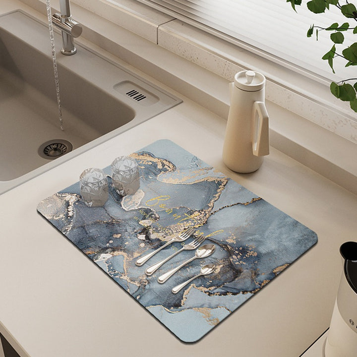 Premium Marble Print Kitchen Mat Kalsten