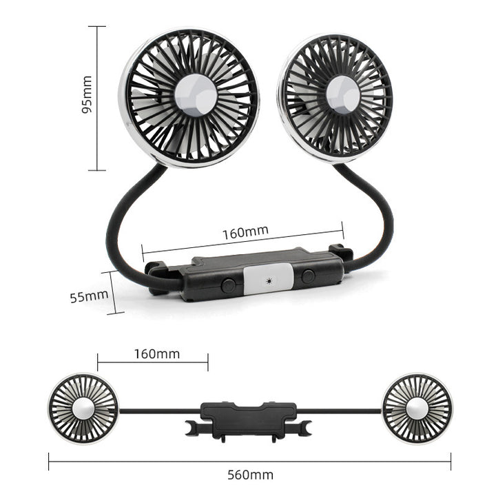 Dual-Head Adjustable Car Cooling Fan Kalsten
