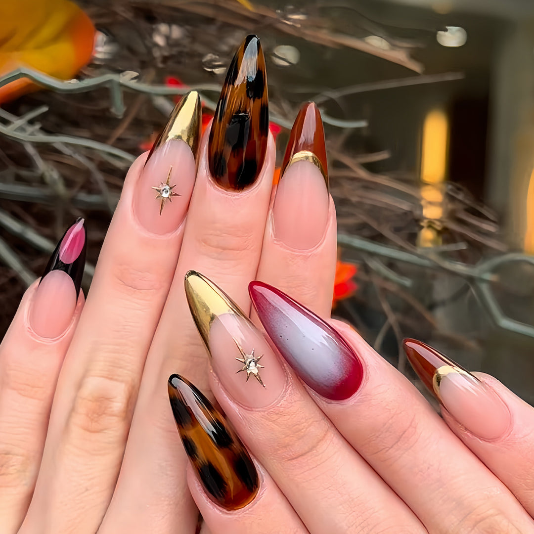 Artistic Stiletto Press-On Nail Designs Kalsten