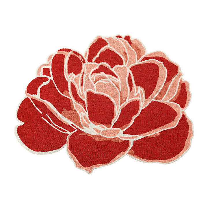 Flower-shaped decorative rug made of tufted chenille Kalsten