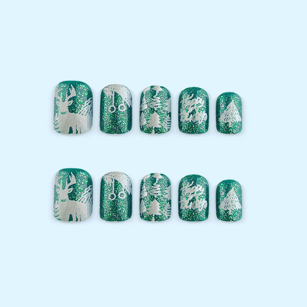 Winter artificial nails with festive motif Kalsten