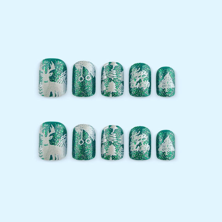 Winter artificial nails with festive motif Kalsten