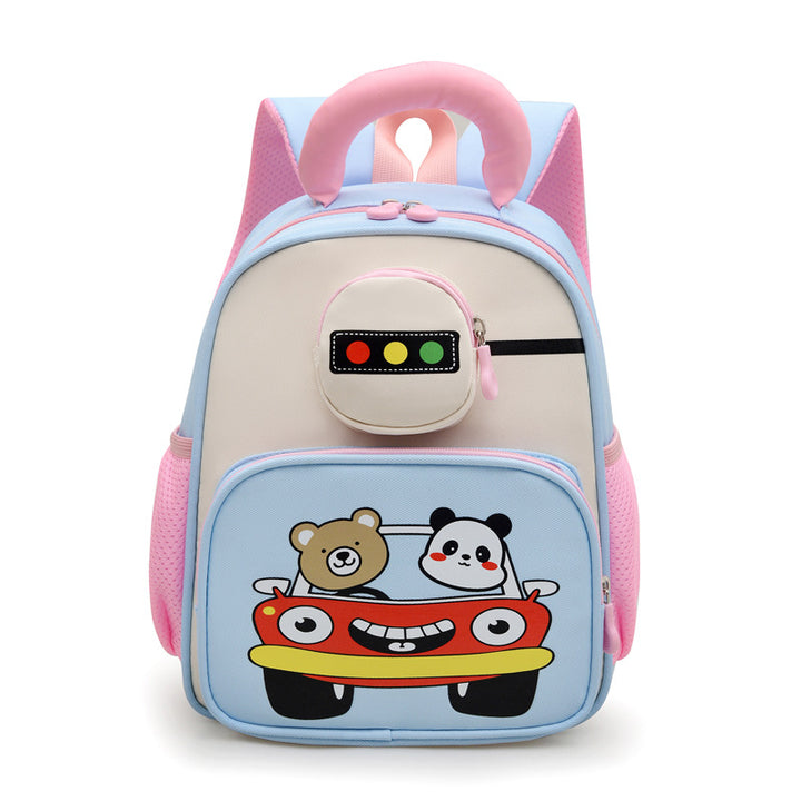 Kids' Playful Animal Car-Themed School Backpack Kalsten