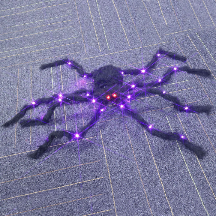 Creepy Halloween Spider Decoration with LED Lighting