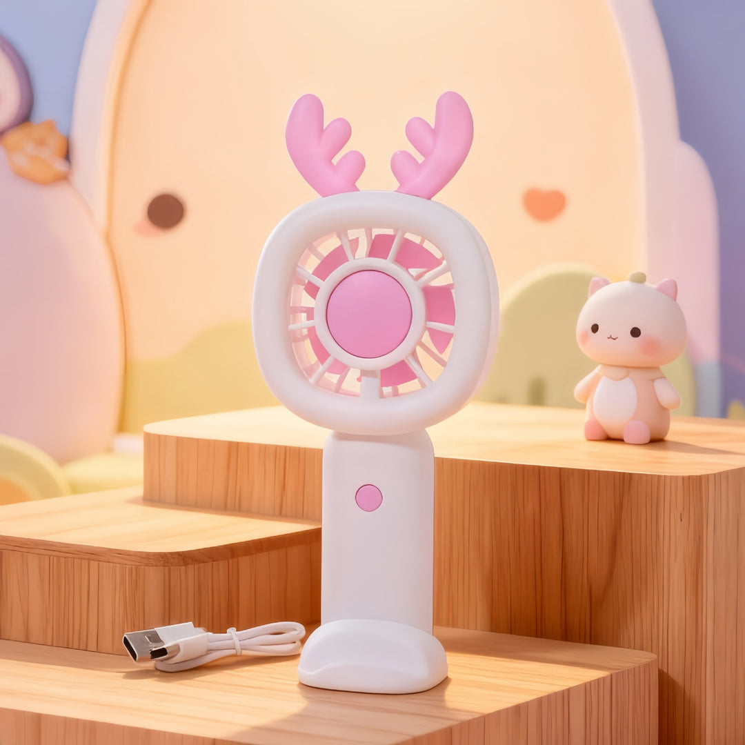 Women's Portable Fan with Cute Antlers Design Kalsten