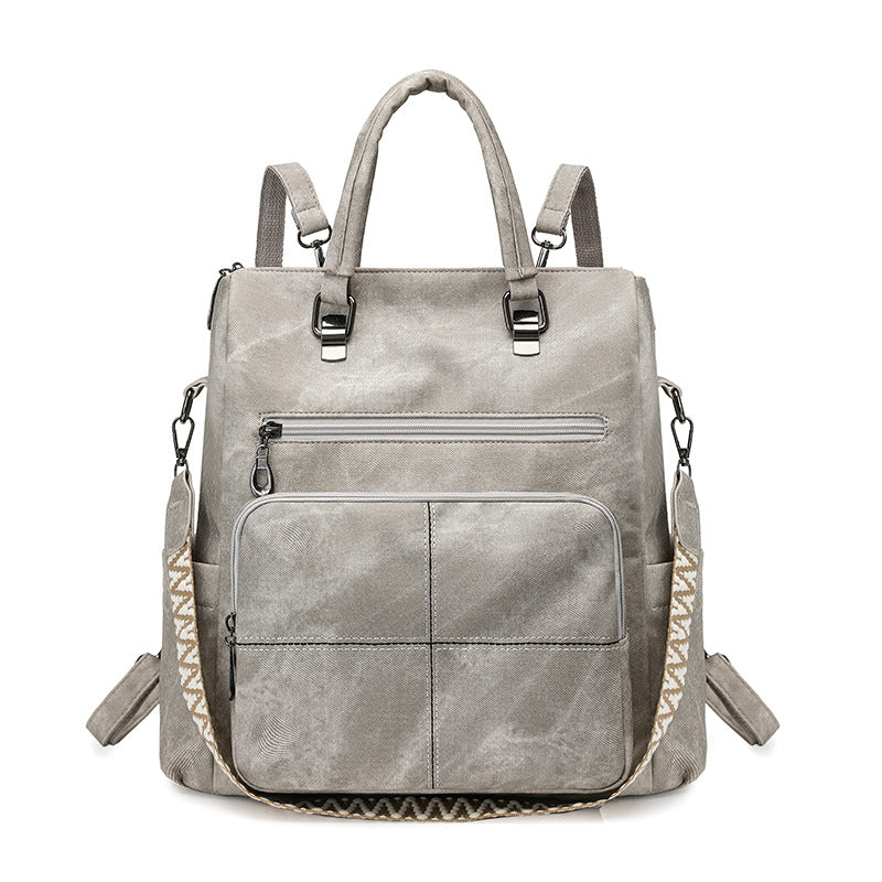 Versatile Multi-Compartment Faux Leather Backpack Kalsten