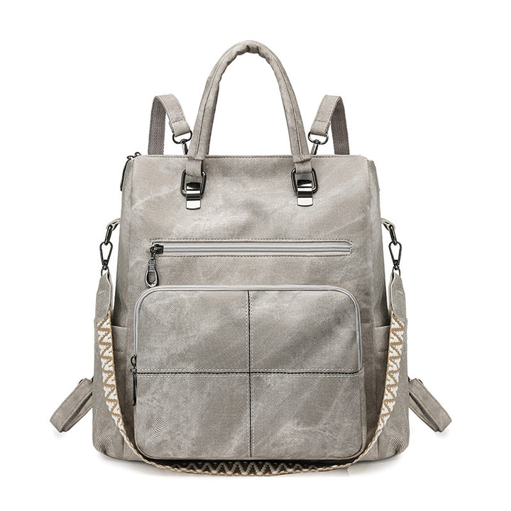 Versatile Multi-Compartment Faux Leather Backpack Kalsten