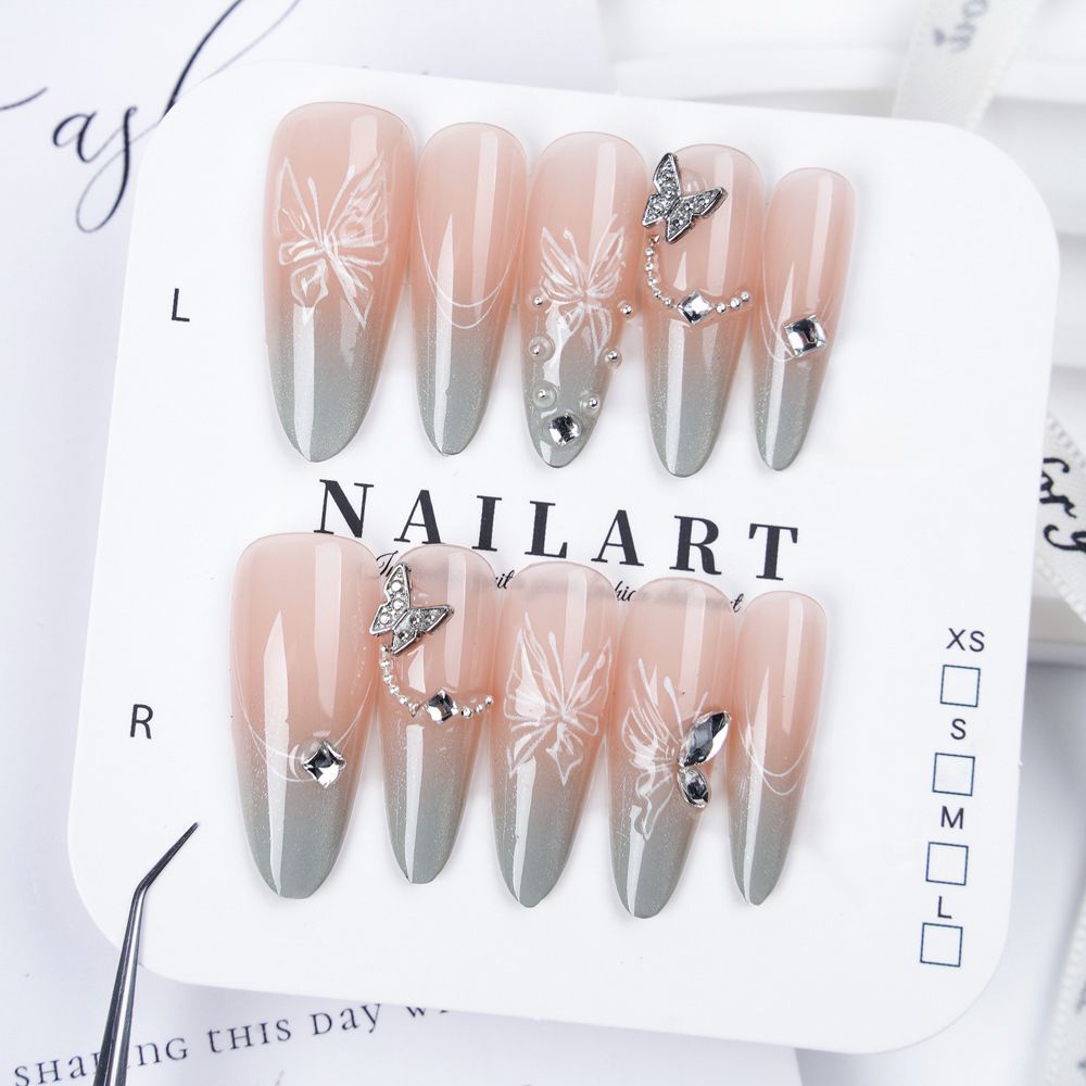 Decorative 3D Butterfly Press-On Nails Kalsten