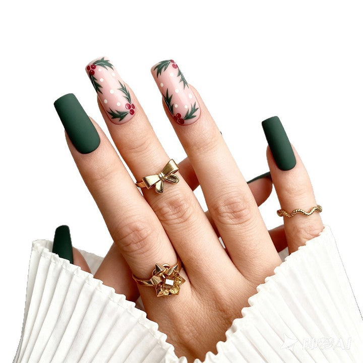 Artificial nail set with festive Christmas design and creative motifs Kalsten