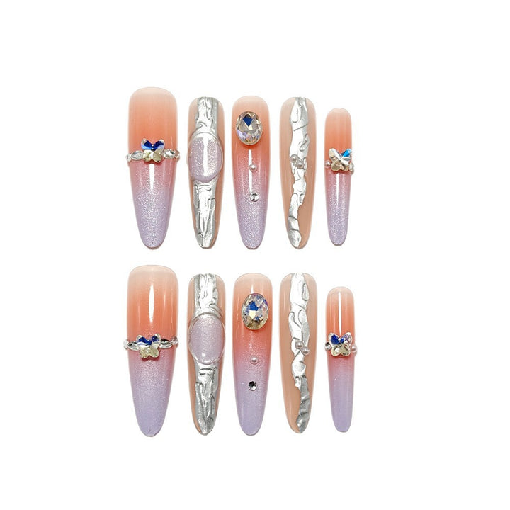 Elegant Nail Art with Rhinestone Accents Kalsten