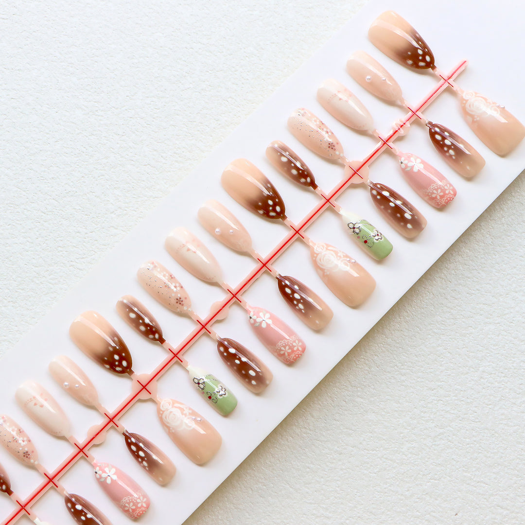 Artistic Floral Press-On Nail Collection Kalsten