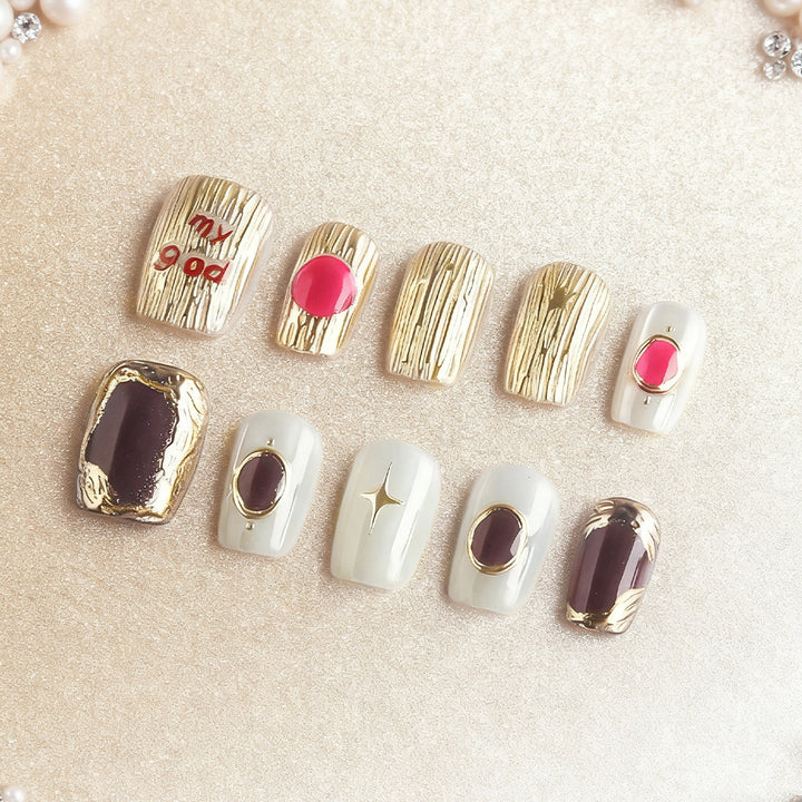 Decorative Luxury Press-On Nail Art Kalsten