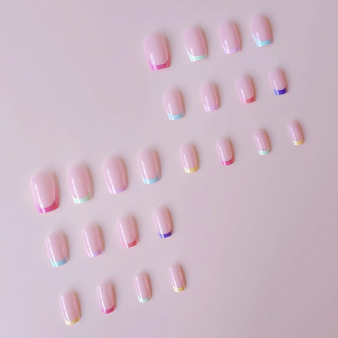 Acrylic nail set with colorful color accents Kalsten