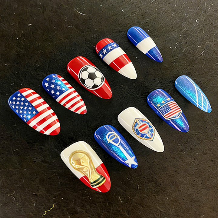 Creative nail art set with sporty and festive motifs Kalsten