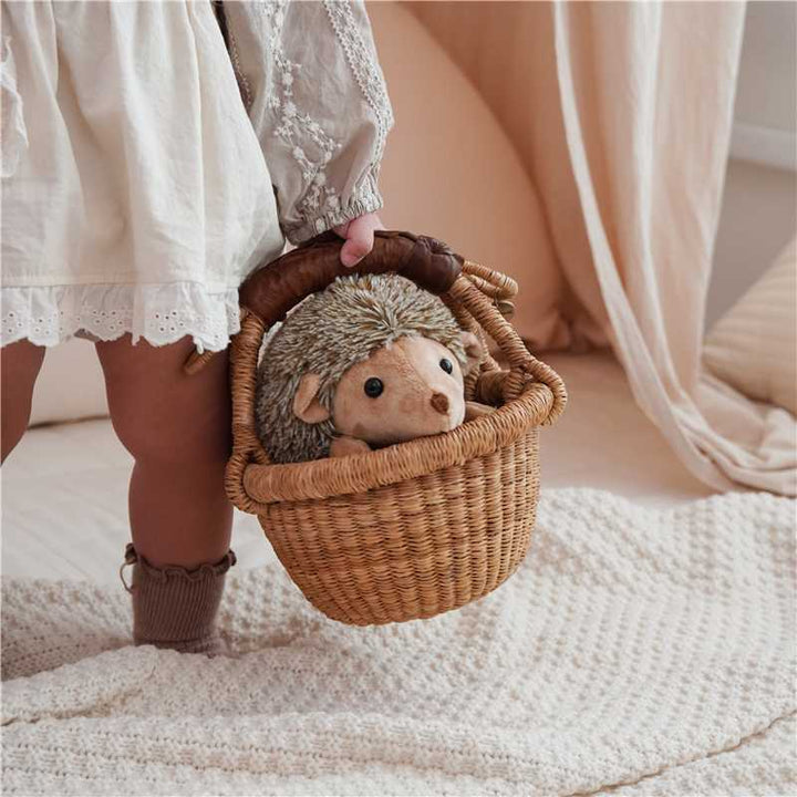 Plush Hedgehog Comforter Toy with Textured Faux-Fur Back and Velvety Front