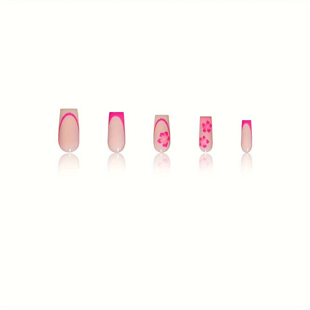 Floral Design Press-On Nail Art Kalsten