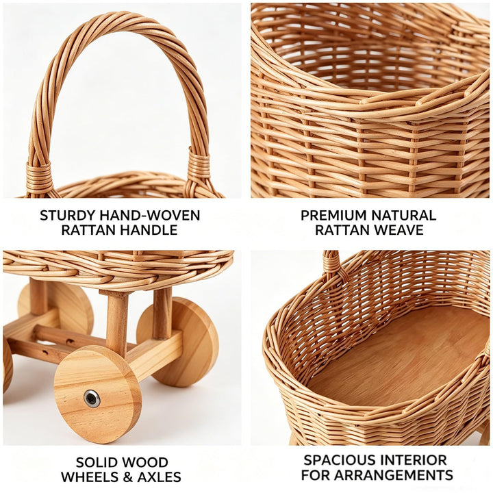 Playful Flower Basket On Wheels Kalsten