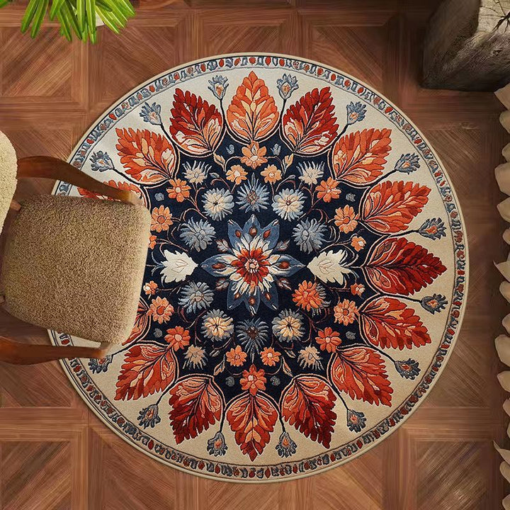 Floral Pattern Round Area Rug Kalsten