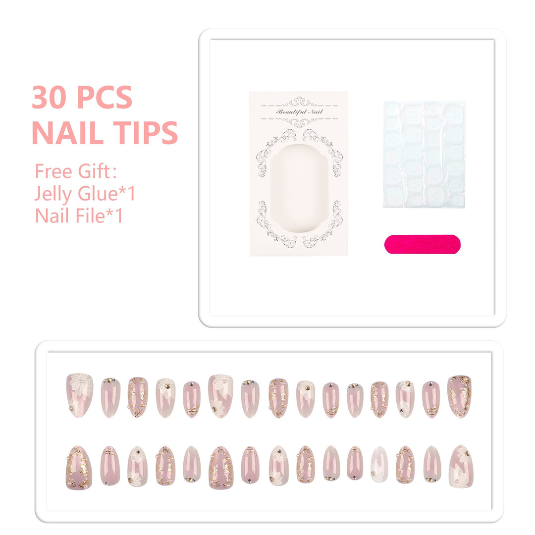 Premium Floral Design Press-On Nails
