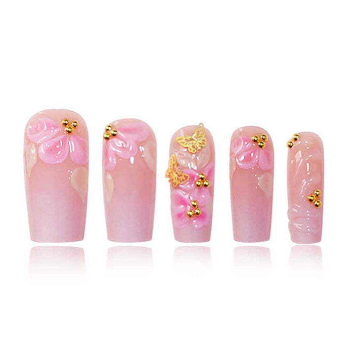3D Floral Design Press-On Nail Set Kalsten