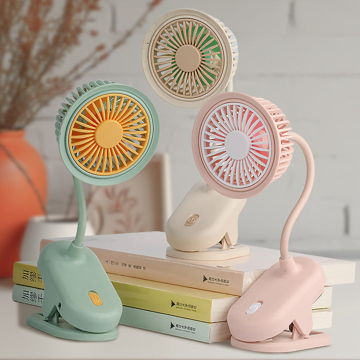 Ladies flexible adjustable clamp lamp with fan function Kalsten