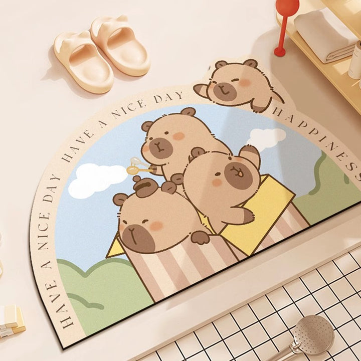 Cartoon-Themed Bathroom Mat