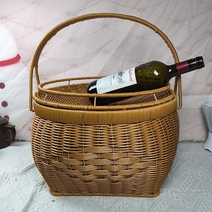 Lidded Woven Storage Basket Kalsten