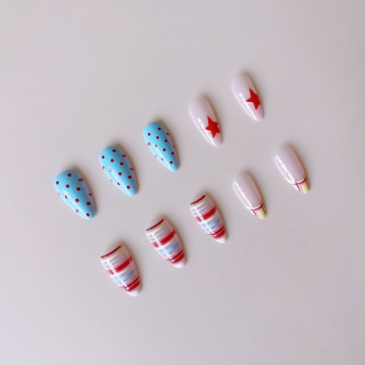 Acrylic nail set with creative and colorful designs Kalsten