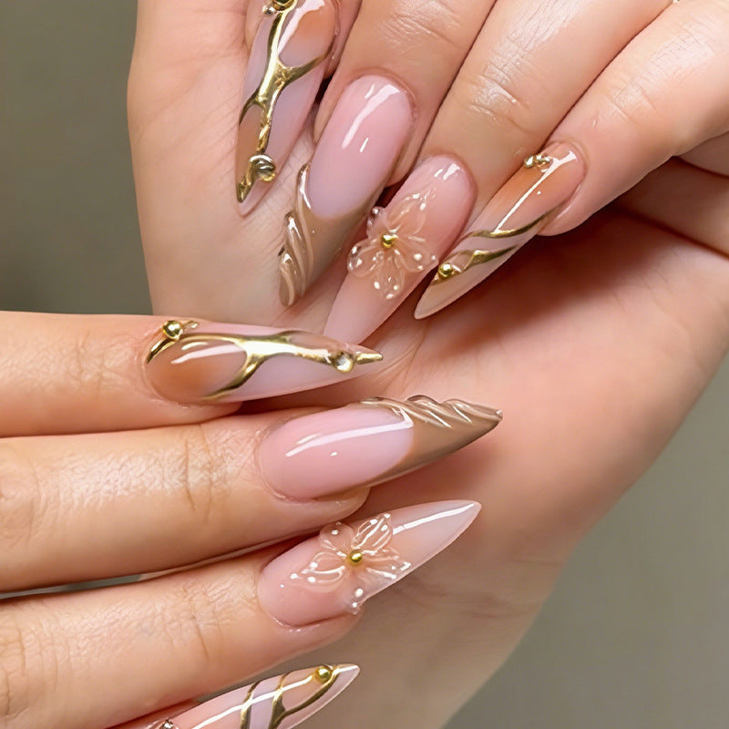 Elegant Floral Design Press-On Nails Art Set kalsten