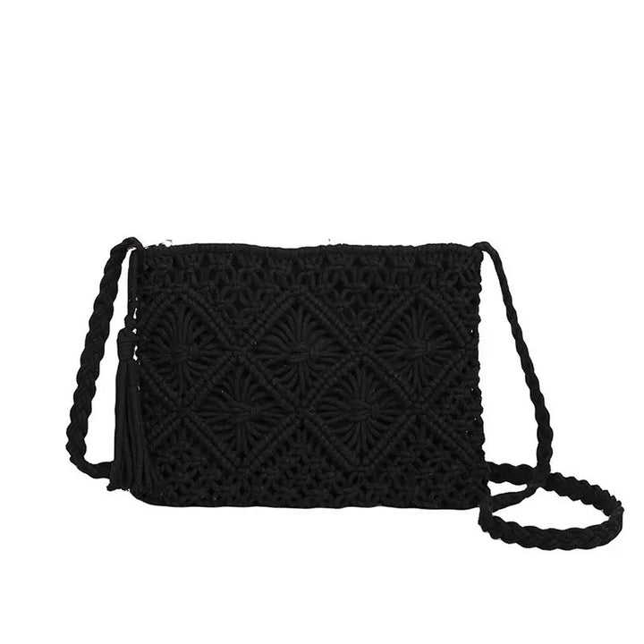 Macramé Shoulder Bag with Artistic Knot Design Kalsten