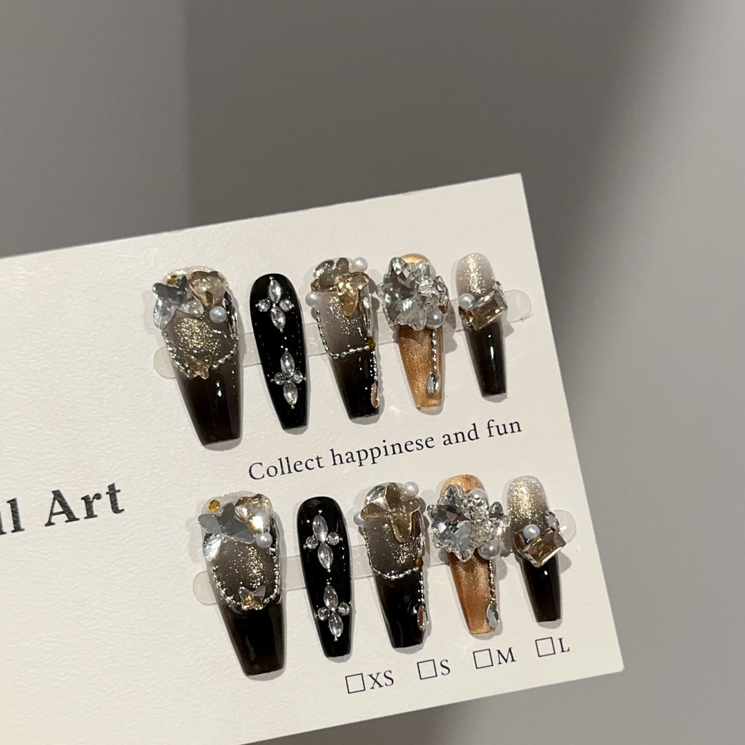 Elegant Glamorous Press-On Nail Art Set
