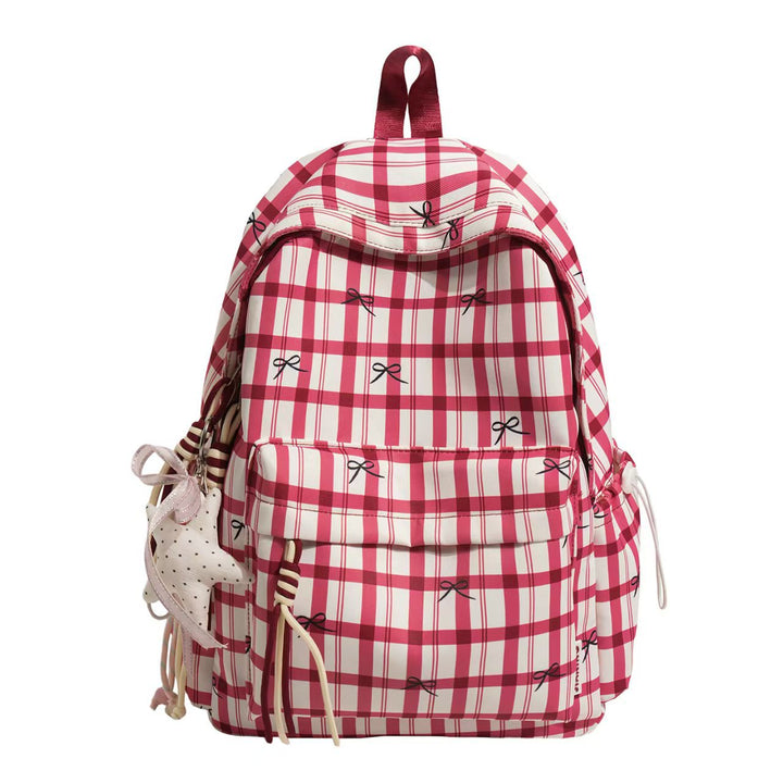 Backpack with Playful Checkered Pattern and Practical Compartments Kalsten