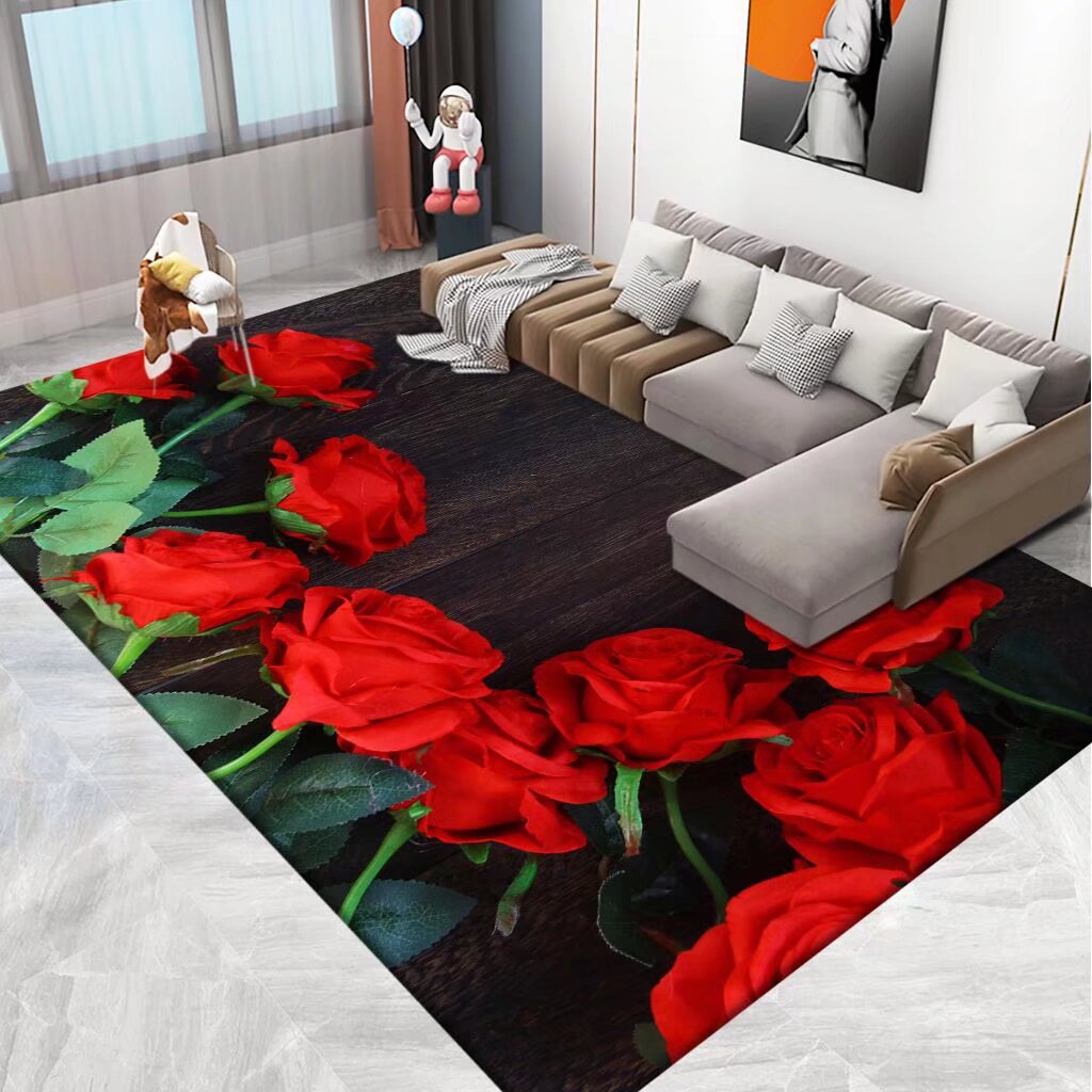 3D Printed Floral Area Rug Kalsten