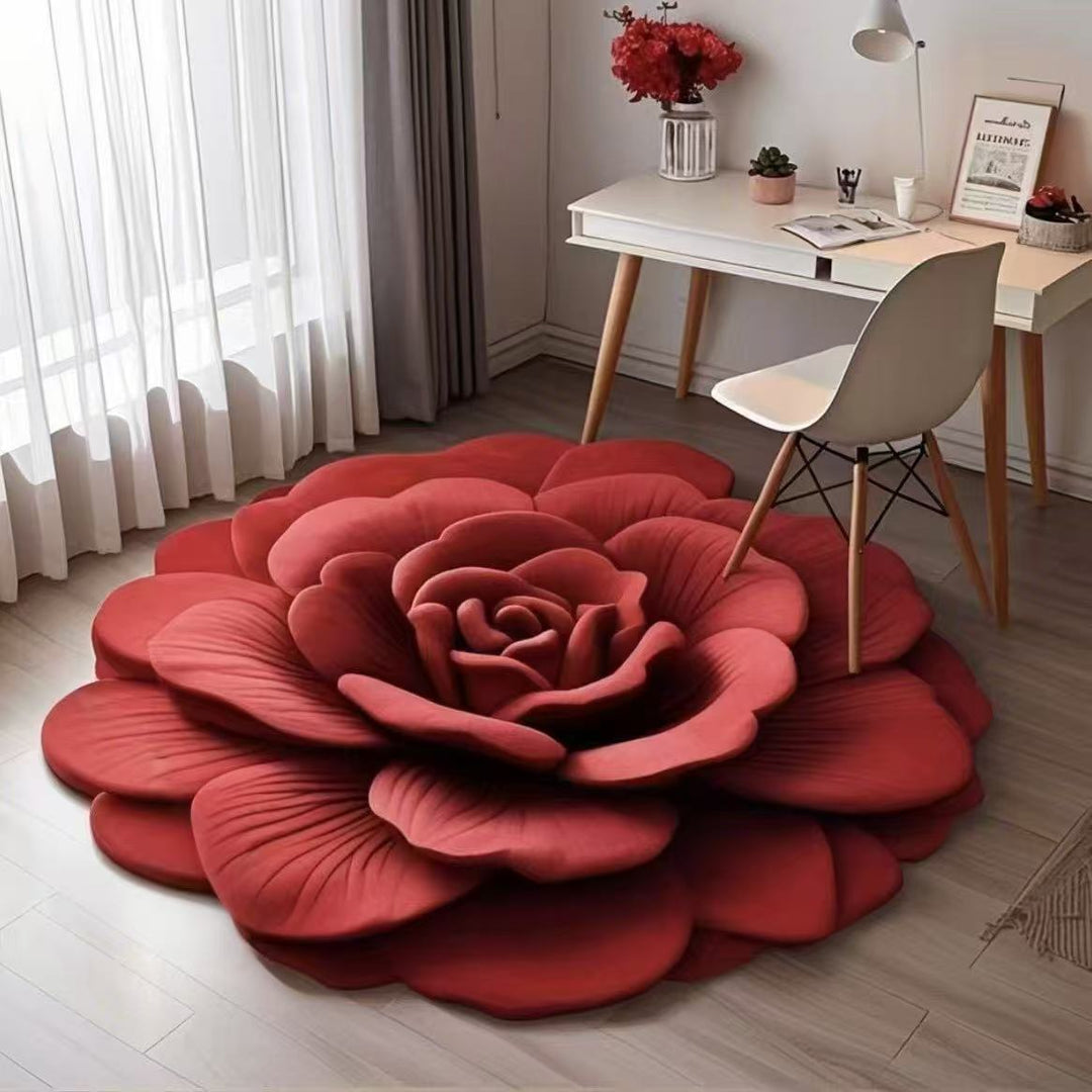 Floral Shaped Plush Area Rug