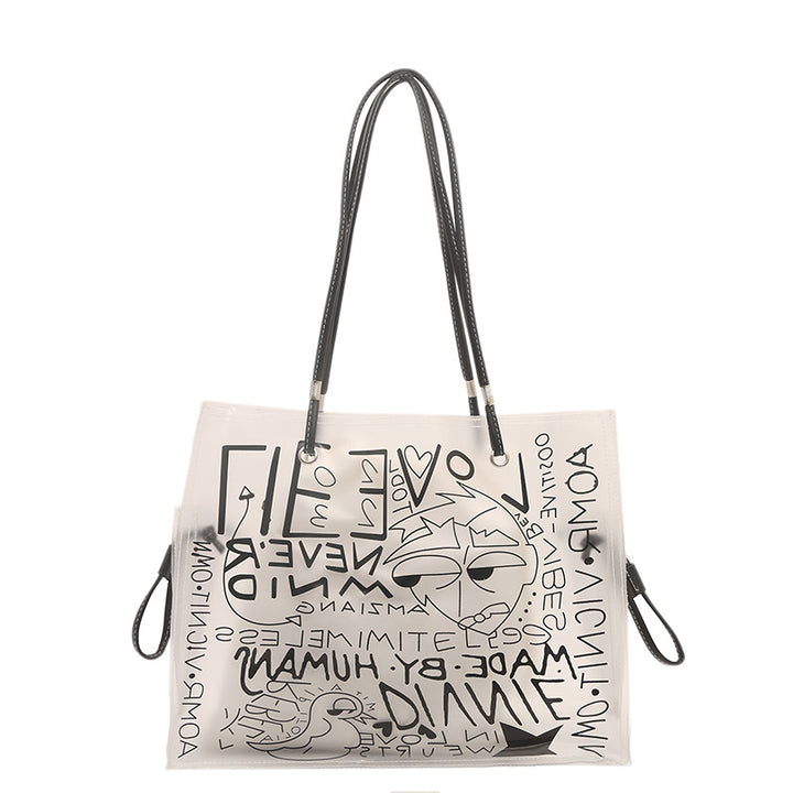 Trendy Graphic Print Tote Bag
