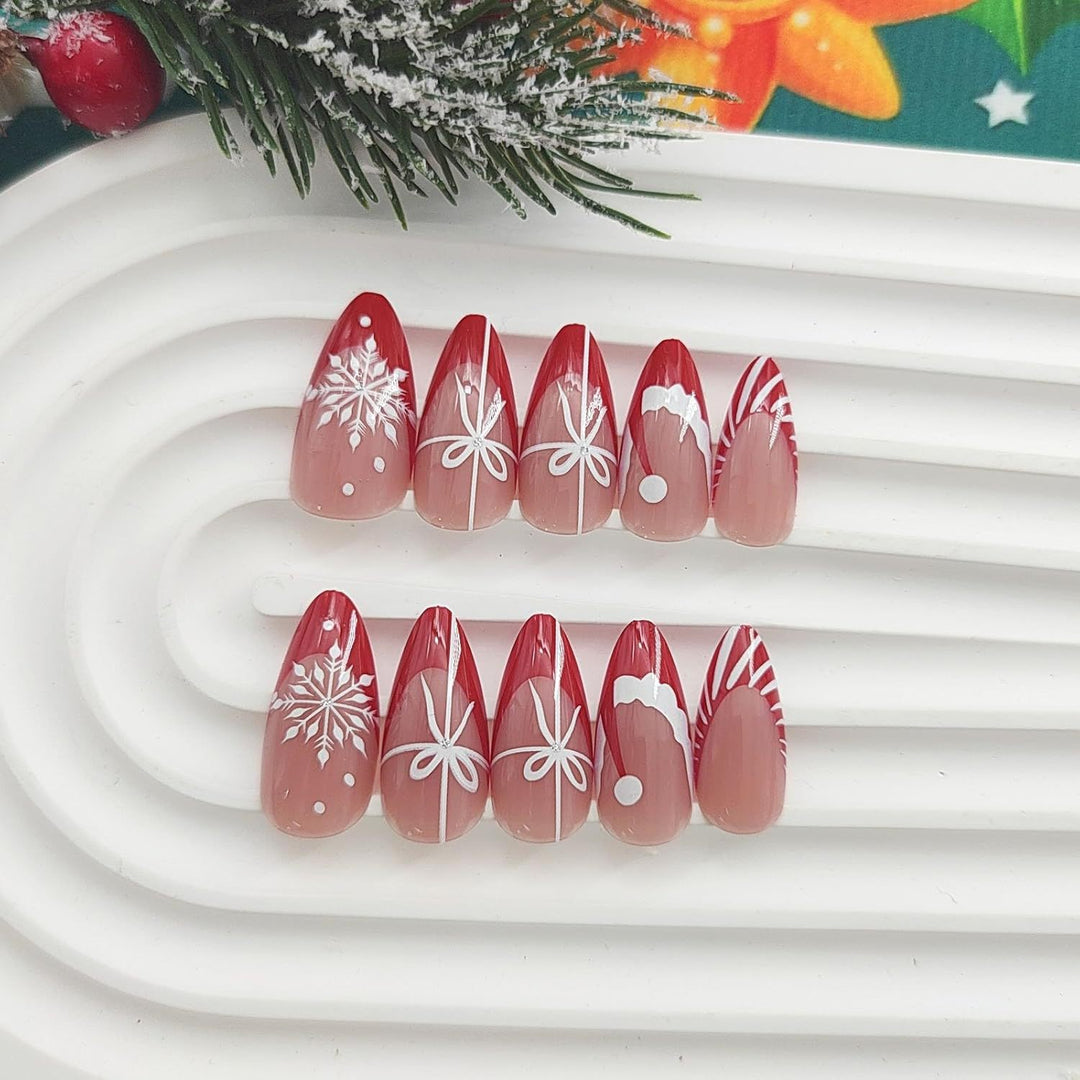 Festive Holiday-Themed Press-On Nail Set Kalsten