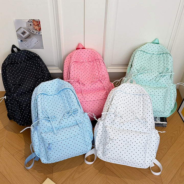 Stylish Polka Dot Patterned School Backpack Kalsten