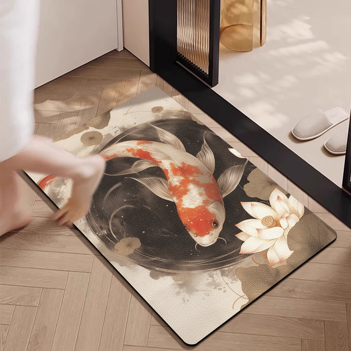 Artistic Koi Fish Bath Mat