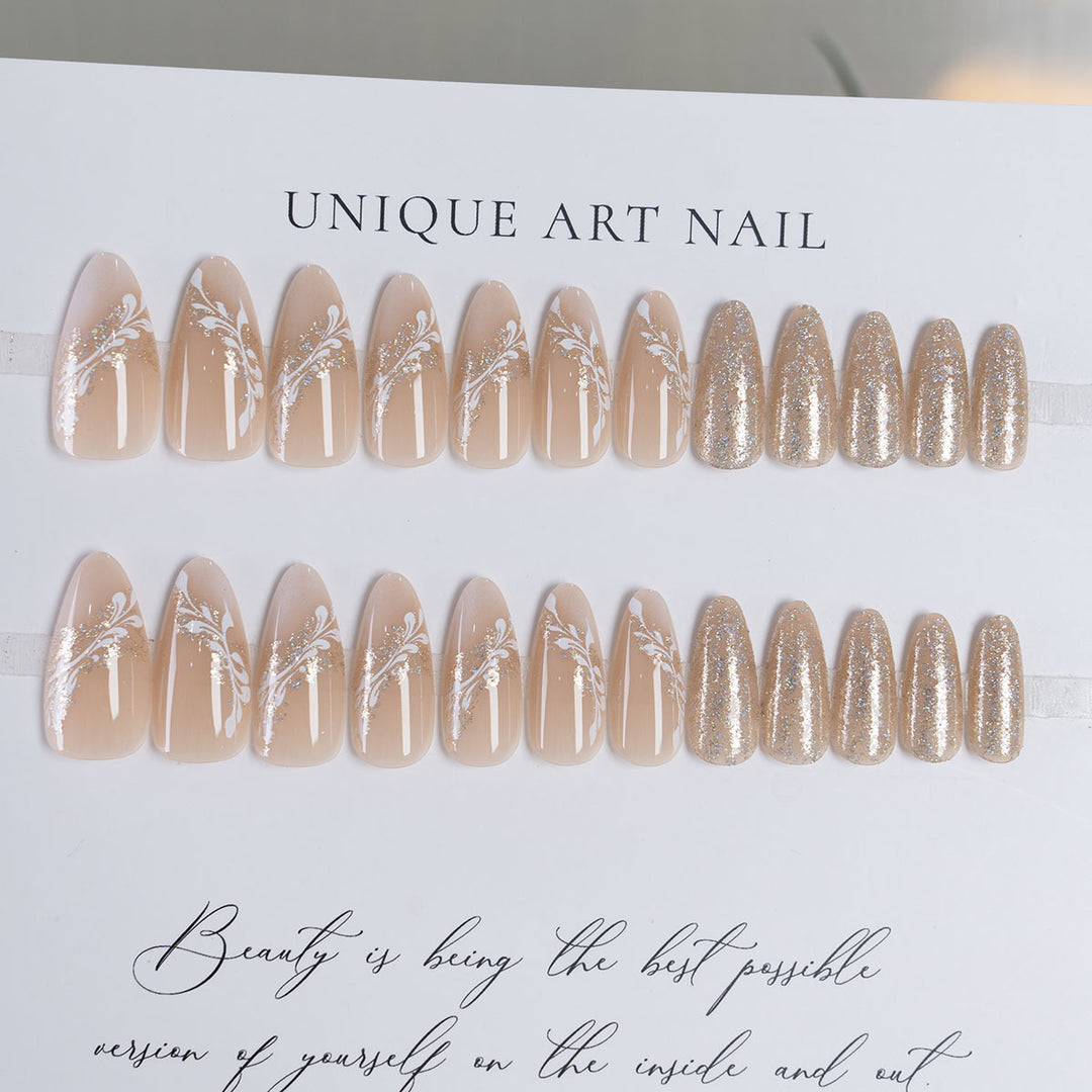 Glamorous Crystal-Embellished Nail Art