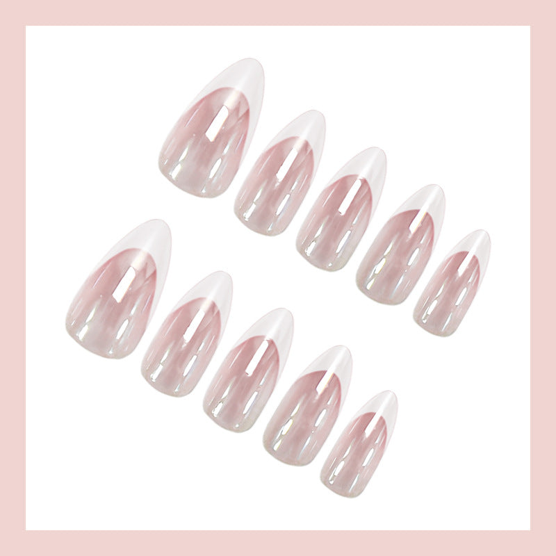 Acrylic nail set with glamorous French designs Kalsten