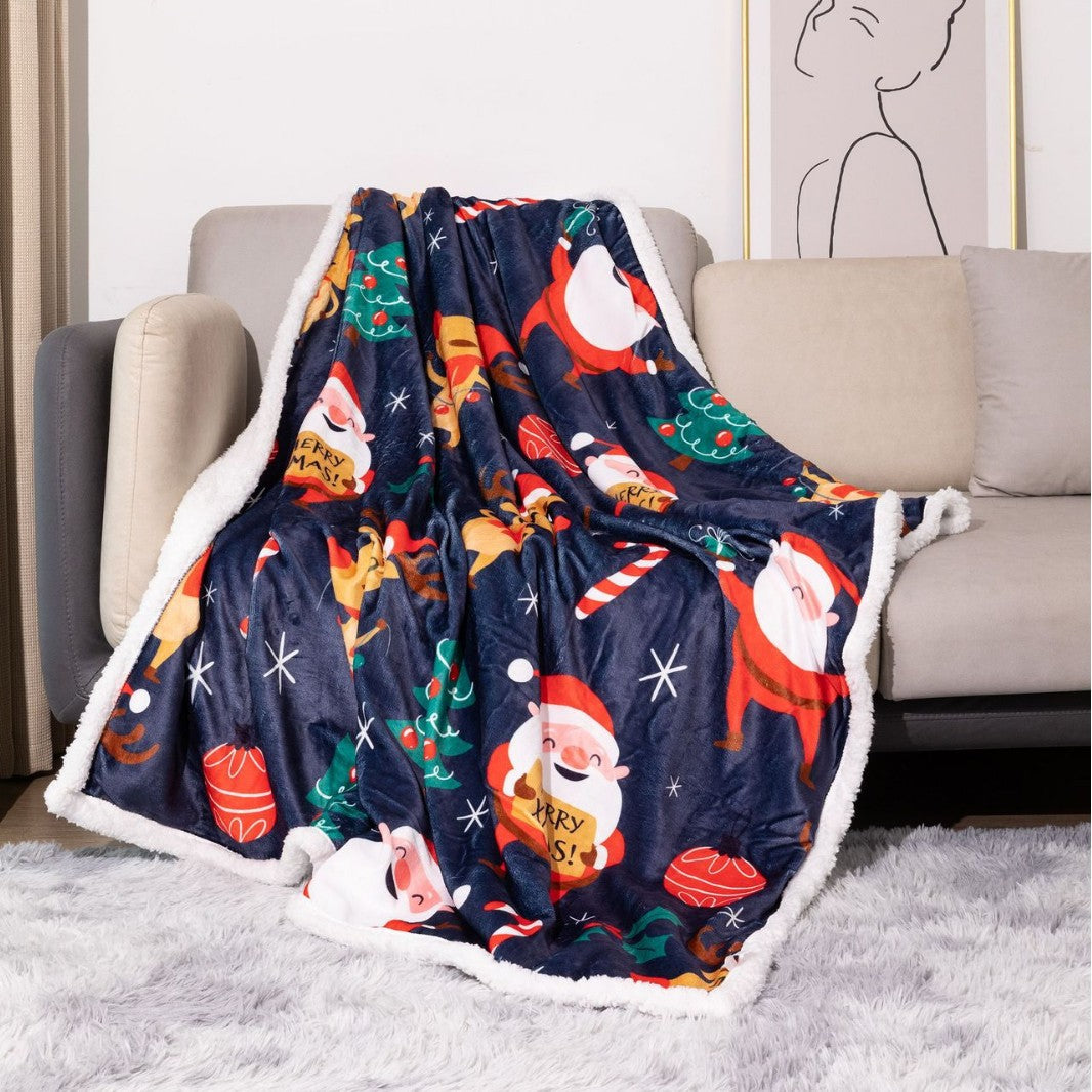Christmas-Themed Plush Blanket