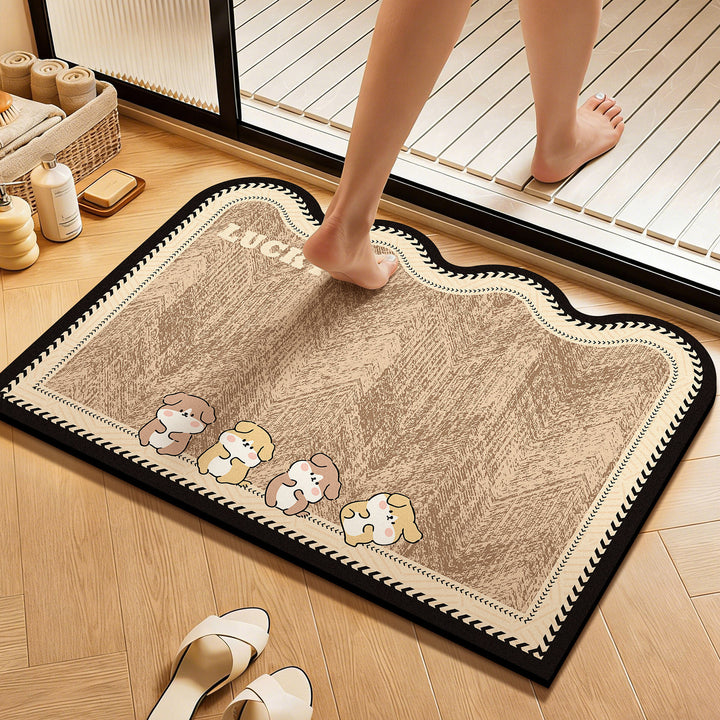 Plush Cartoon Dog Area Mat