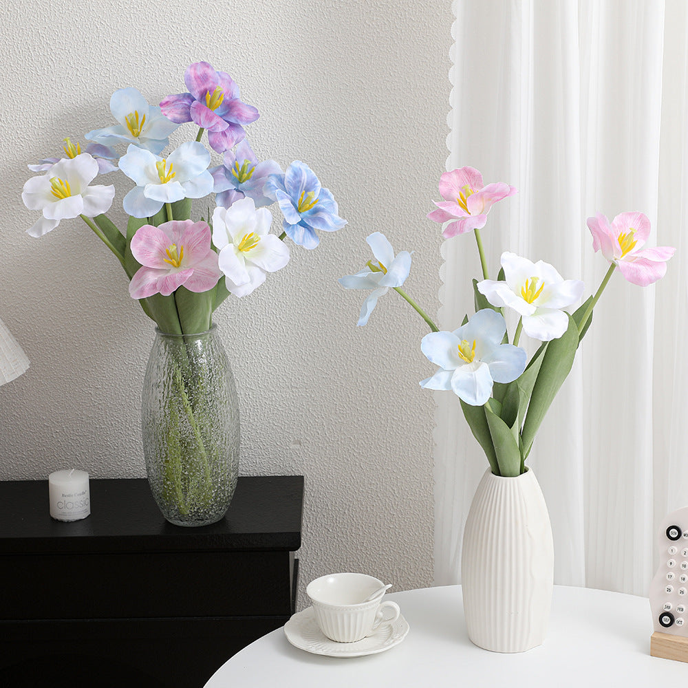 Artificial tulip blossom with detailed petals