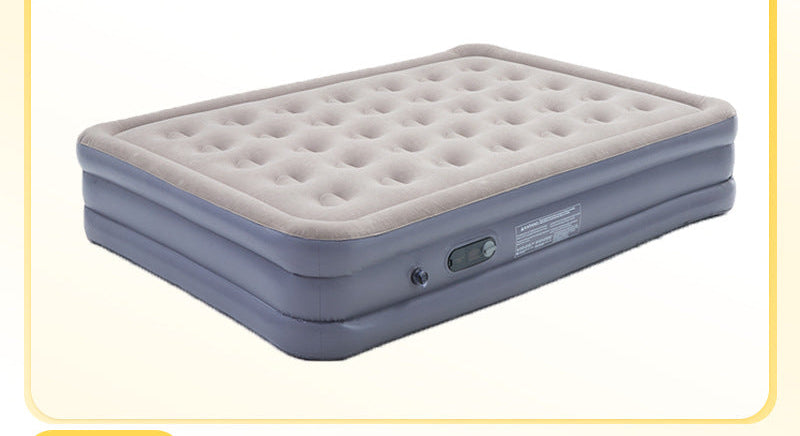 electric inflatable single air mattress with integrated auto pump, flocked tufted sleeping surface and raised edge support Kalsten