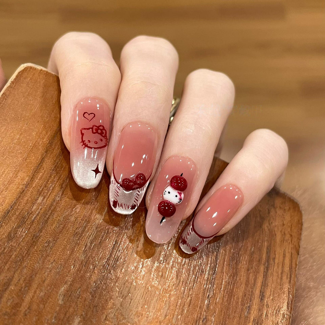 Artificial nails with playful Hello Kitty design Kalsten