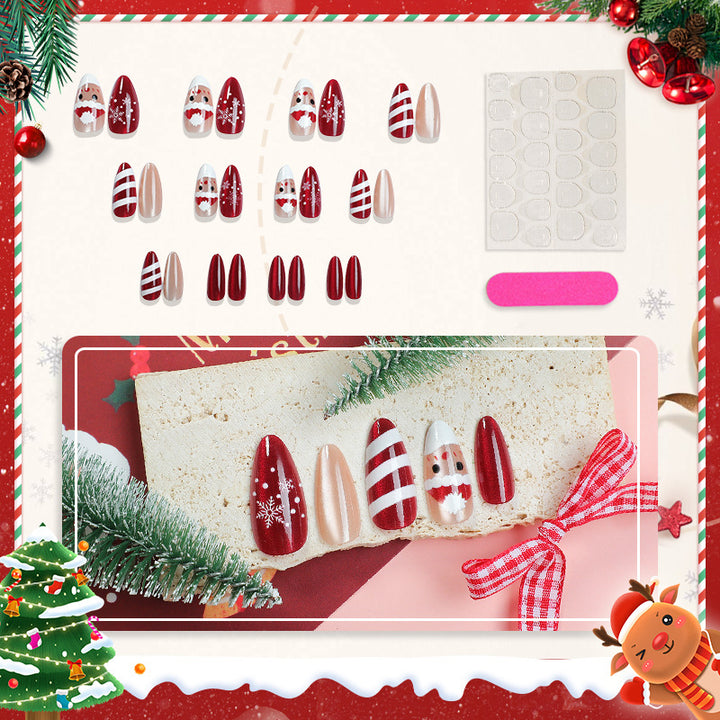 Festive Holiday Themed Press-On Nail Art Set